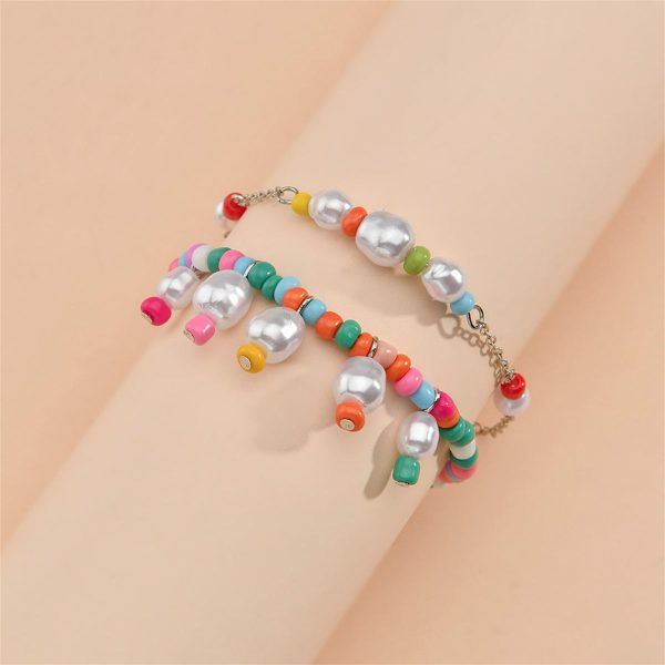 Multicolor Howlite & Pearl Silver-Plated Stretch Bracelet Set Online