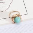 Turquoise & 18K Gold-Plated Coil Ring Online Sale