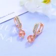 Cubic Zirconia & Pink Crystal Huggie Drop Earrings For Discount