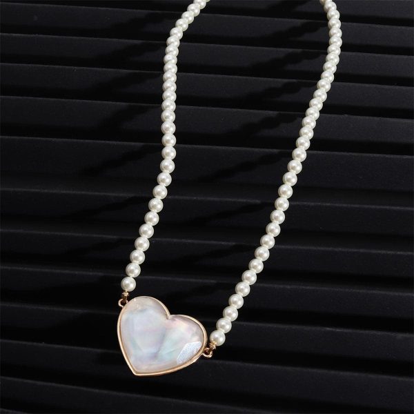 Shell & Pearl 18K Gold-Plated Heart Pendant Necklace Online Sale