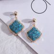 Turquoise & 18K Gold-Plated Rhombus Drop Earrings Fashion