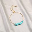 Turquoise & 18K Gold-Plated Adjustable Bracelet For Discount