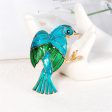 Teal Enamel & 18K Gold-Plated Bird Brooch Online Sale