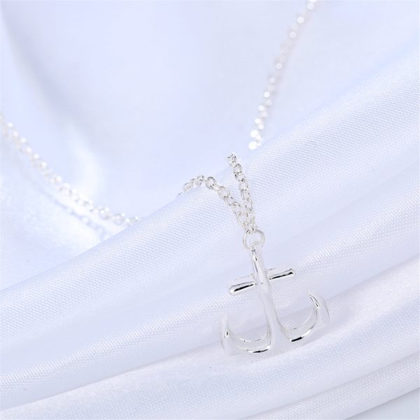 Silver-Plated Anchor Pendant Necklace Supply