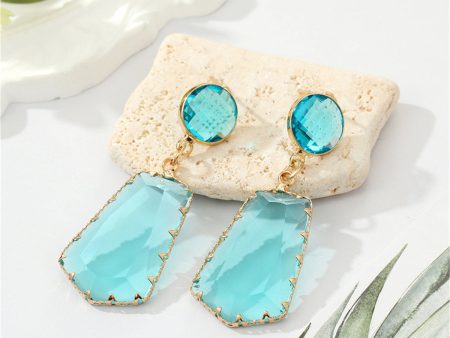 Sky Blue Crystal & 18K Gold-Plated Geo Drop Earrings Online now