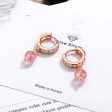 Cubic Zirconia & Pink Crystal Huggie Drop Earrings For Discount