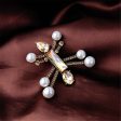 Crystal & Pearl 18K Gold-Plated Robot Brooch Supply