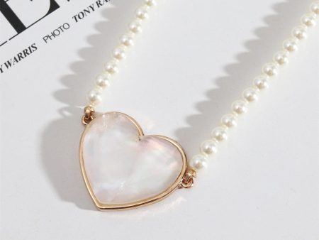 Shell & Pearl 18K Gold-Plated Heart Pendant Necklace Online Sale