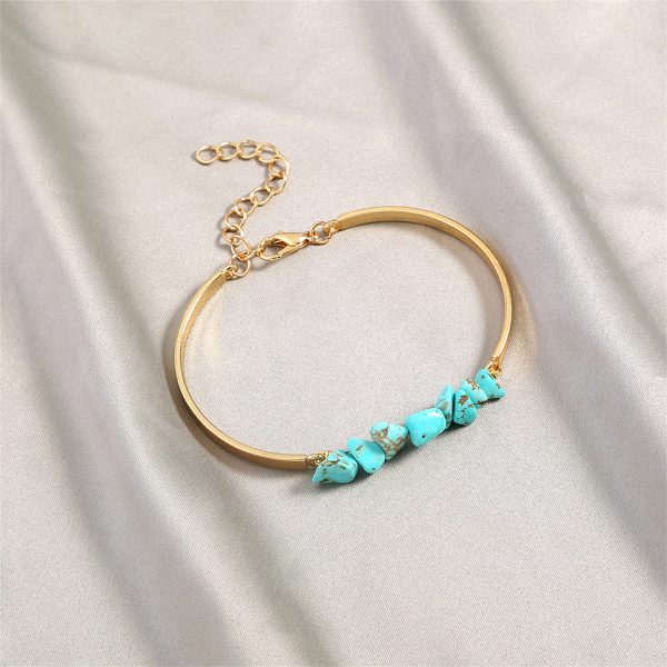 Turquoise & 18K Gold-Plated Bracelet Discount