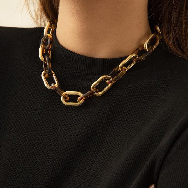 Tan Resin & 18K Gold-Plated  Leopard-Print Choker Necklace Discount