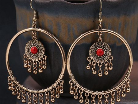 Turquoise & 18K Gold-Plated Big Circle Drop Earrings Online Hot Sale