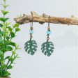 Turquoise & 18K Gold-Plated Open Leaf Drop Earrings Hot on Sale