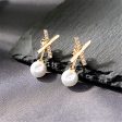 Cubic Zirconia & Pearl 18K Gold-Plated X Drop Earrings Fashion