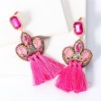 Cubic Zirconia & Rose Crystal Pavé Tassel Crown Drop Earrings Sale