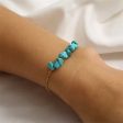 Turquoise & 18K Gold-Plated Adjustable Bracelet For Discount