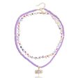 Howlite & Pearl 18K Gold-Plated  Love  Pendant Necklace Set Supply