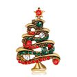 Cubic Zirconia & 18K Gold-Plated Christmas Tree Brooch Online Hot Sale