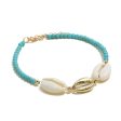 Teal Turquoise & 18K Gold-Plated Puka Shell Charm Bracelet Discount