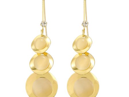 Cubic Zirconia & Cats Eye 18K Gold-Plated Irregular Round Drop Earrings Online Hot Sale