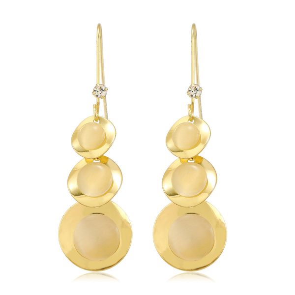 Cubic Zirconia & Cats Eye 18K Gold-Plated Irregular Round Drop Earrings Online Hot Sale