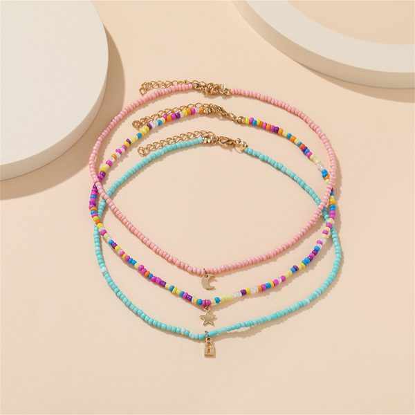 Multicolor Howlite & 18K Gold-Plated Celestial Necklace Set Sale