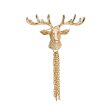 18K Gold-Plated Reindeer Tassel Brooch on Sale