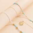 Howlite & Pearl 18K Gold-Plated Sun Pendant Necklace Set For Cheap