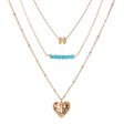 Turquoise & Abalone Shell 18K Gold-Plated Heart Layered Pendant Necklace Hot on Sale