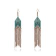 Teal Enamel & 18K Gold-Plated Arrow Tassel Drop Earrings on Sale