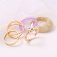 Cubic Zirconia & Resin 18K Gold-Plated Butterfly Ring Set Online