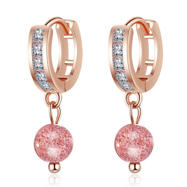 Cubic Zirconia & Pink Crystal Huggie Drop Earrings For Discount