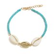 Teal Turquoise & 18K Gold-Plated Puka Shell Charm Bracelet Discount