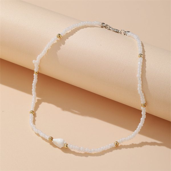 White Howlite & Two Tone Beaded Station Necklace Online now