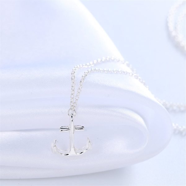 Silver-Plated Anchor Pendant Necklace Supply