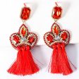 Cubic Zirconia & Red Crystal Pavé Tassel Crown Drop Earrings Online Hot Sale