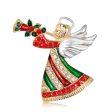 Cubic Zirconia & Enamel 18K Gold-Plated Angel Brooch Sale