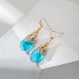 Cubic Zirconia & Lake Blue Crystal Drop Earrings Supply