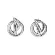 Silver-Plated Interlocking Rings Stud Earrings Fashion