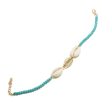 Teal Turquoise & 18K Gold-Plated Puka Shell Charm Bracelet Discount