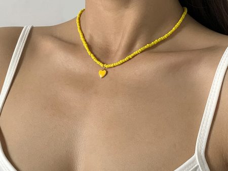 Yellow Howlite & Enamel 18K Gold-Plated Heart Pendant Necklace Sale