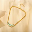 Teal Enamel & 18K Gold-Plated Curb Chain Necklace on Sale