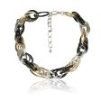 Tri-Tone Three-Layer Chain Link Choker Necklace Fashion