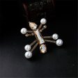 Crystal & Pearl 18K Gold-Plated Robot Brooch Supply