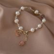 Strawberry Crystal & Pearl 18K Gold-Plated Cherry Charm Bracelet Discount