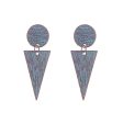 Teal Enamel & 18K Gold-Plated Round Triangle Drop Earrings Fashion