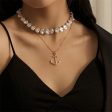 Multicolor Howlite & Pearl 18K Gold-Plated Anchor Pendant Necklace Set on Sale