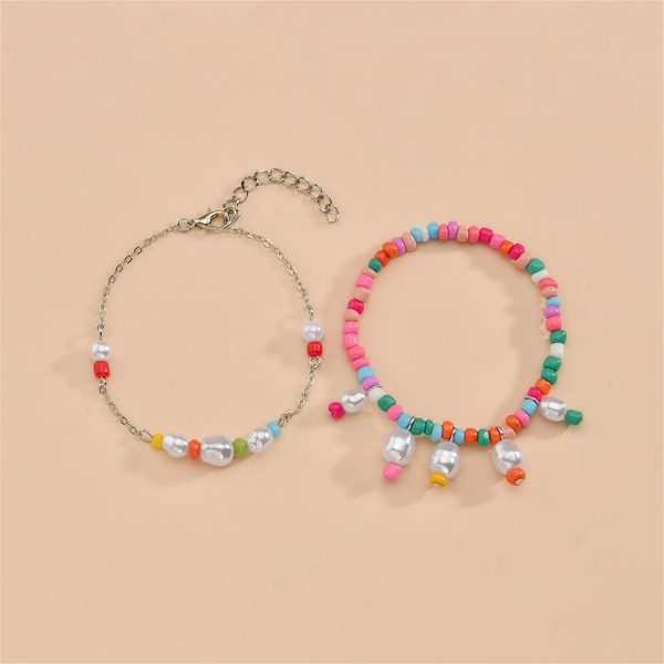 Multicolor Howlite & Pearl Silver-Plated Stretch Bracelet Set Online