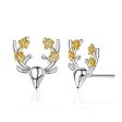 Two Tone Deer Stud Earrings Cheap