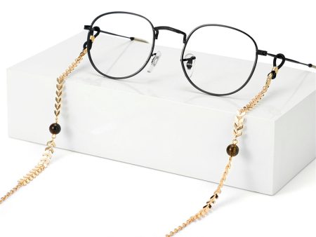 Tiger-Eye & 18K Gold-Plated Glasses Chain Sale