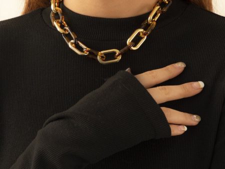 Tan Resin & 18K Gold-Plated  Leopard-Print Choker Necklace Discount